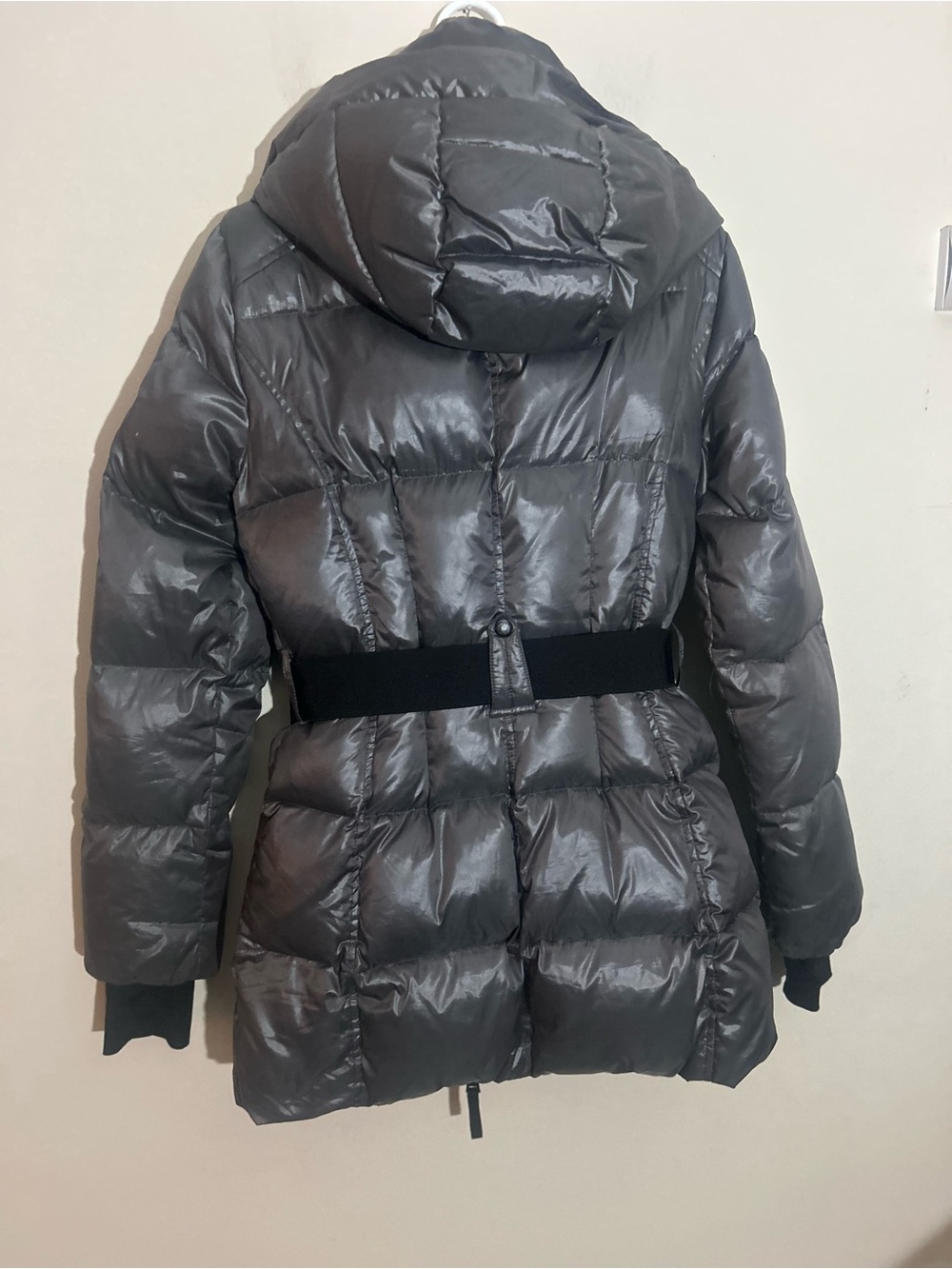 SAM. New York Soho Belted Down Puffer Jacket Metallic Gray/Gunmetal - Picture 6 of 10